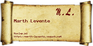 Marth Levente névjegykártya